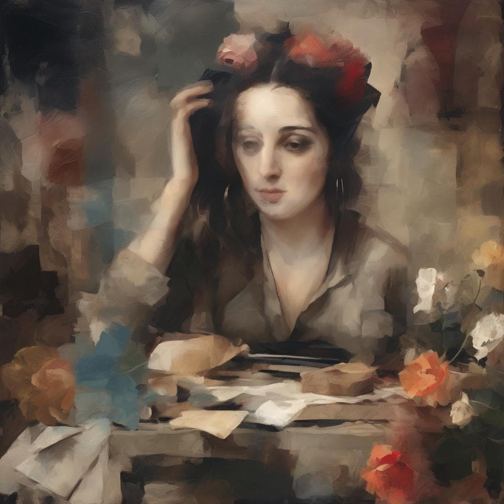 Ανακαλύπτοντας Τους Δημιουργούς της Τέχνης, γυναίκα σε πίνακα ζωγραφικής με λουλούδια και δημιουργικότητα, τέχνη και καλλιτέχνες.